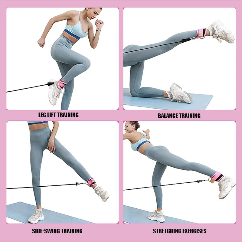 Adjustable Ankle Strap & Resistance Band Set