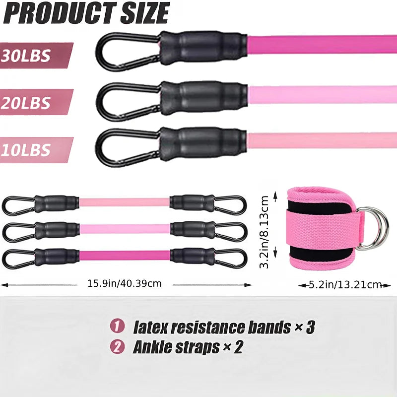 Adjustable Ankle Strap & Resistance Band Set